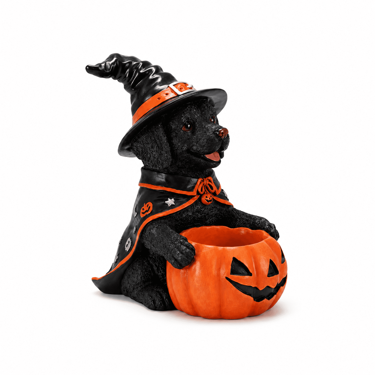 Alvantor Halloween Labrador Decorations Cute Dog with Pumpkin Bowl