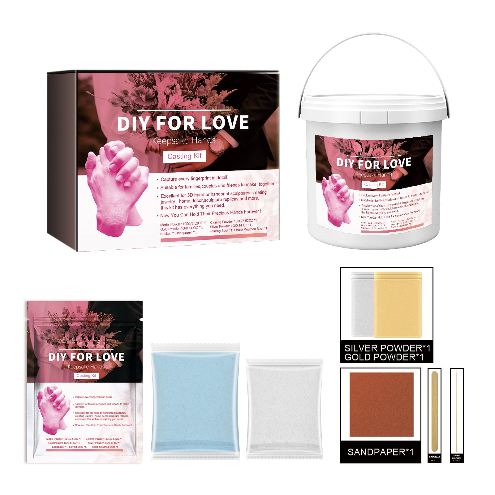 Alvantor Hand Casting Kit, DIY Molding Kit for Romantic Anniversary Wedding Birthday