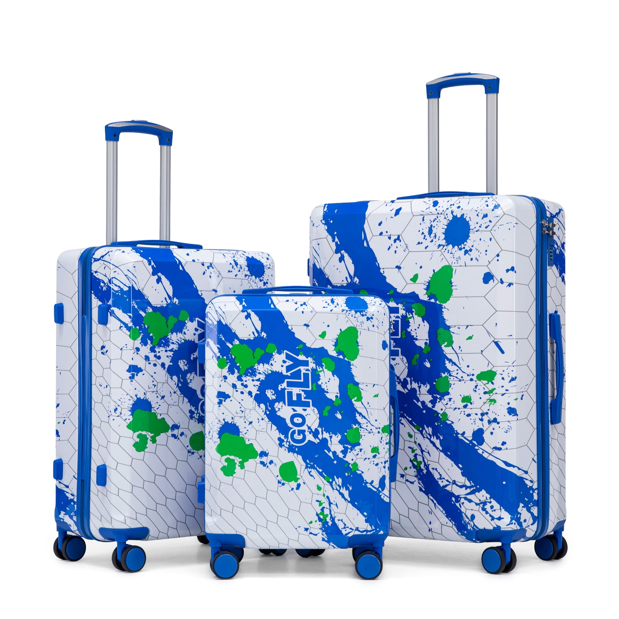 Alvantor Hardside Luggage Sets 3 Piece Lightweight Suitcase with TSA Lock, Fashion Travel Luggage for Teenegers,(20/24/28),Blue