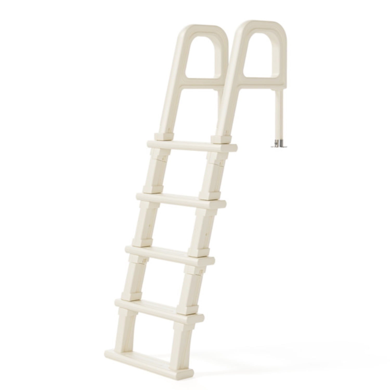 Alvantor Heavy Duty In-Pool Ladder with 5 Non-Slip Steps and Handrails for Above Ground Pools 47 to 54 in Deck Height White