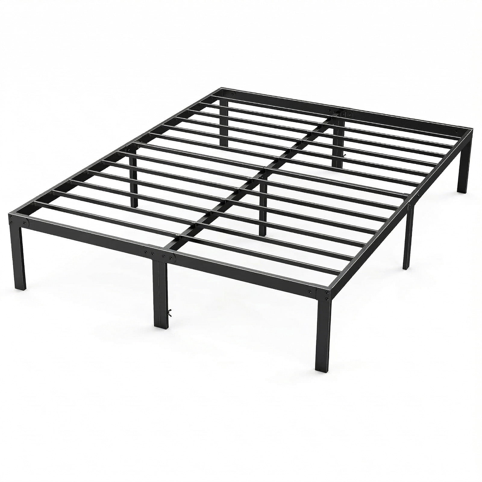 Alvantor Heavy Duty Metal Bed Frame with Storage, Steel Slat Support,Black,Queen