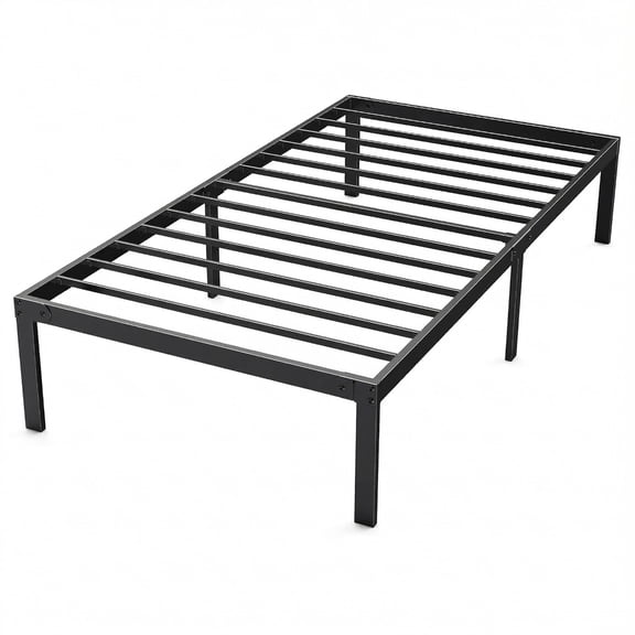 Alvantor Heavy Duty Metal Twin Bed Frame with Steel Slat Support and Storage