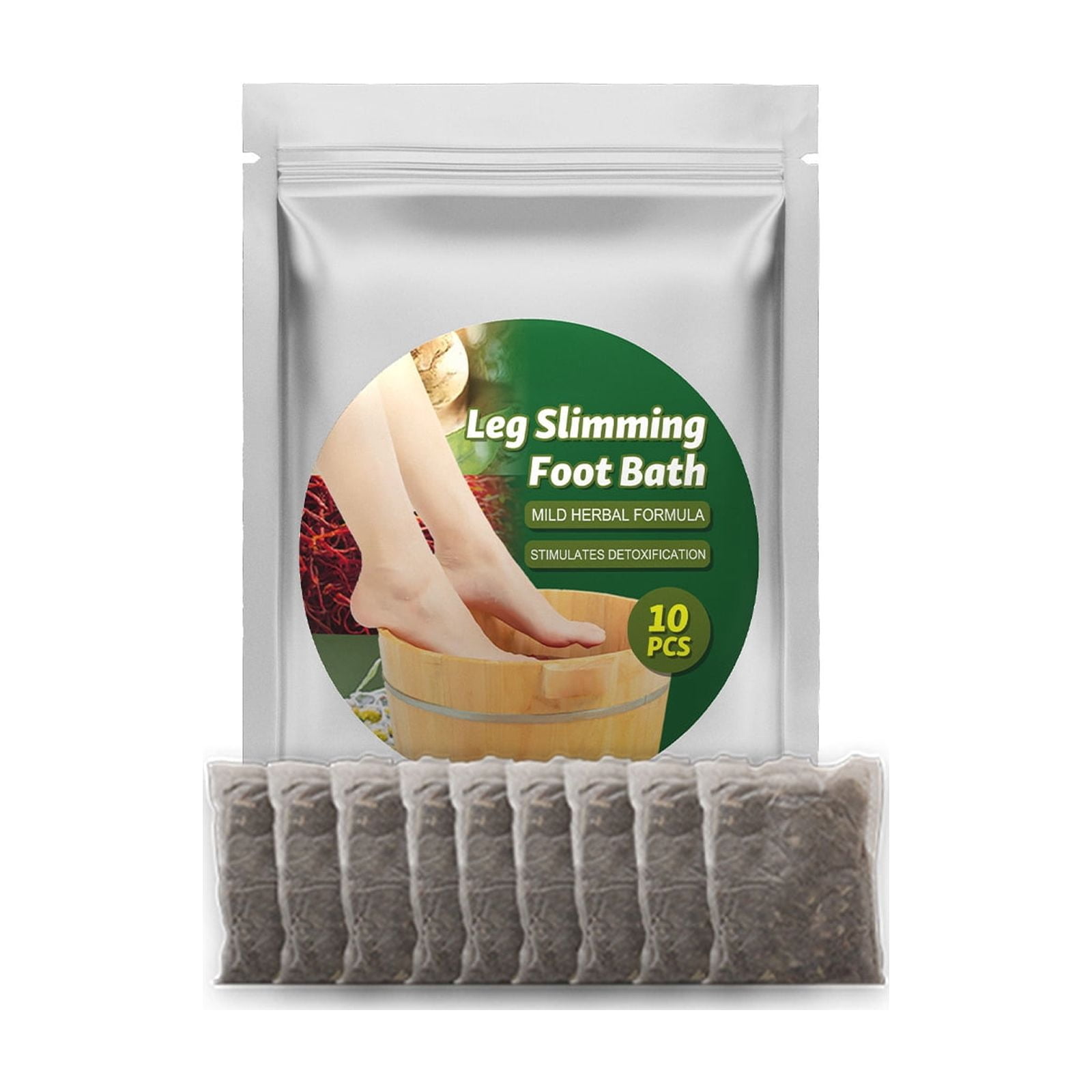 Alvantor Herbal Body Detox Foot Soak with Ginger Ginseng for Circulation Calf Tension Relief, 10pcs