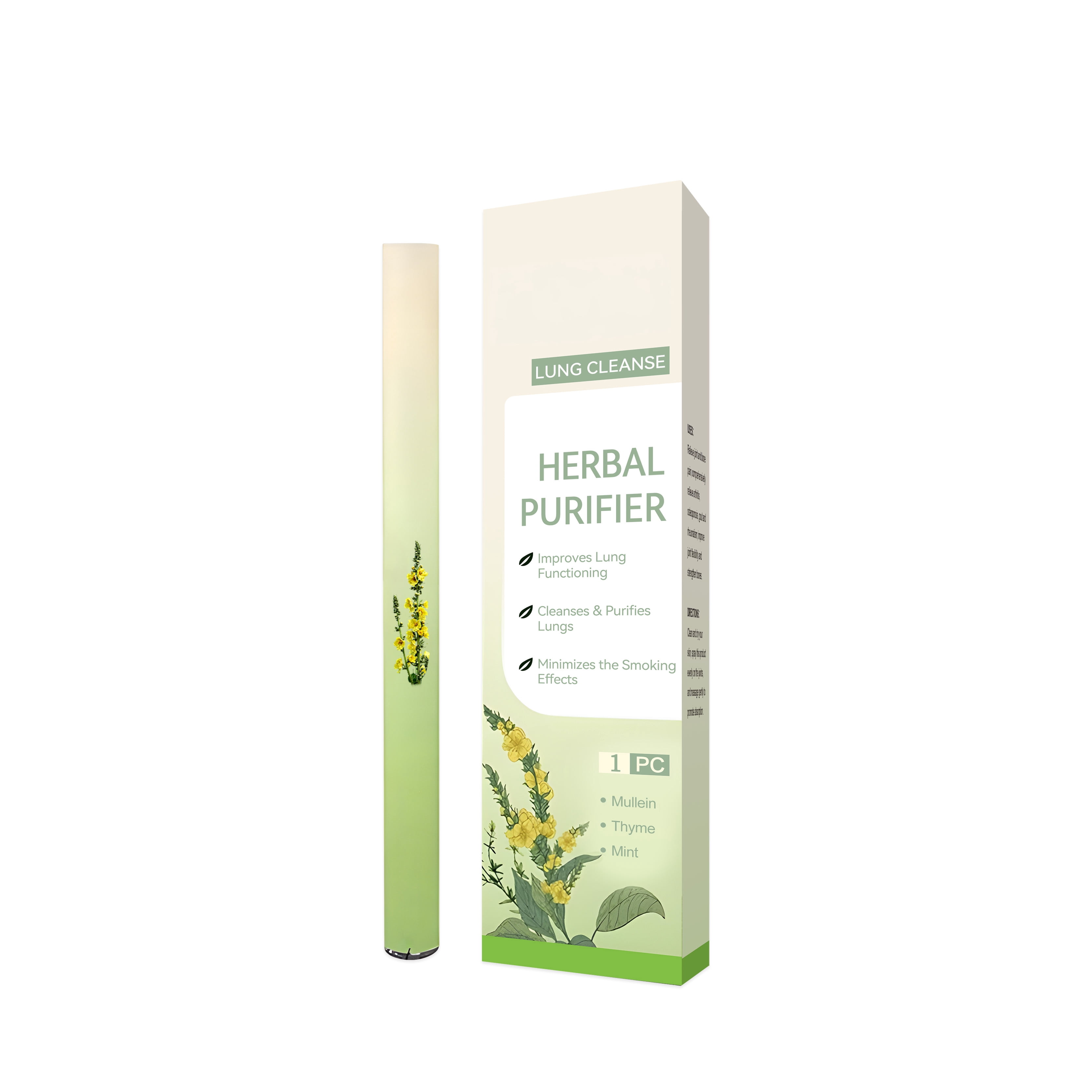 Alvantor Herbal Diffuser Pen with Mullein for Breathing Relief, Aromatherapy Essential Oil Nasal Stick, 1 Count