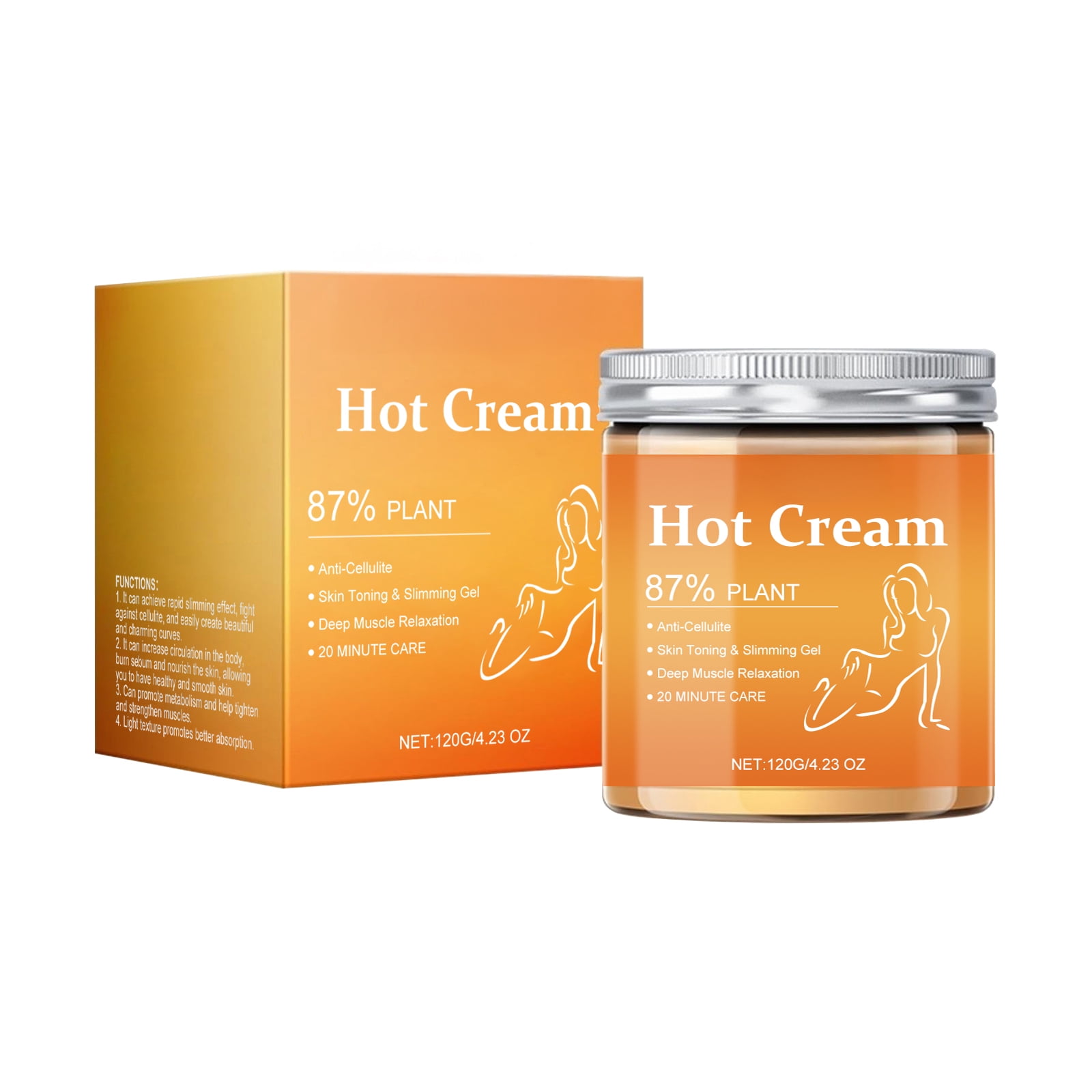 Alvantor Hot Firming Body Cream for Moisturizing & Massage, 4.23oz