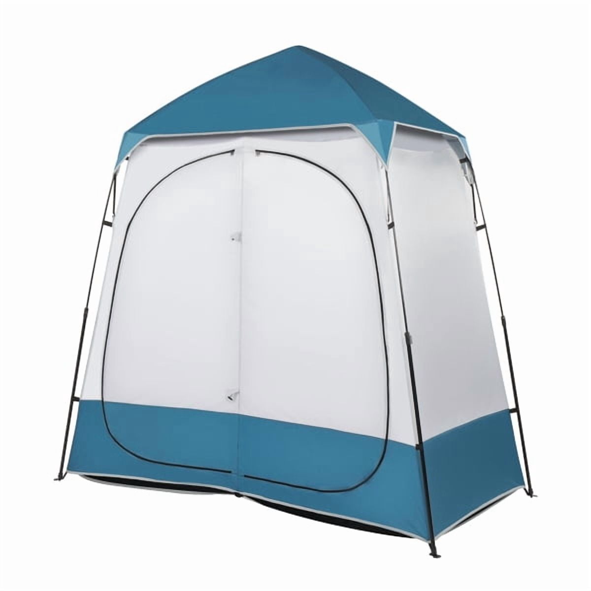 Alvantor Instant Pop up Privacy Shower Tent with Zipper Door, 90.16 x 48.03 in, Blue/White