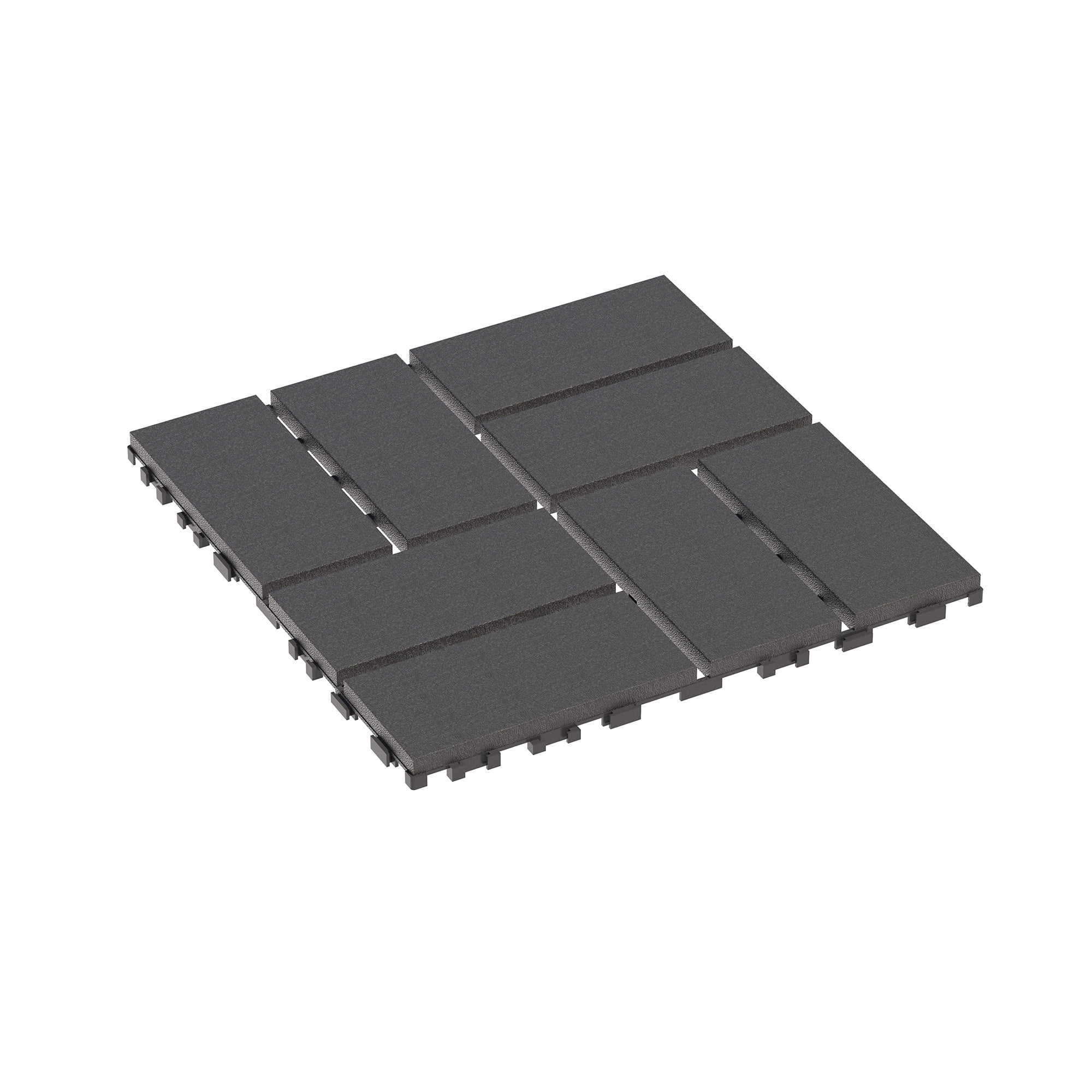 Alvantor Interlocking Deck Tiles 44 Pack, 12"x12"Plastic Waterproof Flooring Tiles for Outdoor & Indoor, Dark Gray