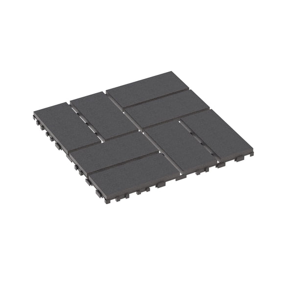 Alvantor Interlocking Deck Tiles 44 Pack, 12"x12"Plastic Waterproof Flooring Tiles for Outdoor & Indoor, Dark Gray