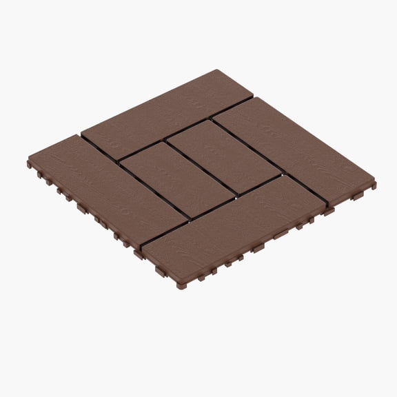Alvantor Interlocking Deck Tiles, 44 Pack Plastic Flooring Tiles for Outdoor & Indoor,12"x12",Red+Brown