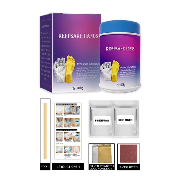 Alvantor Keepsake Hands 3D Hand Foot Casting Kit, Clone Powder Keepsake for Newborn 100 Days, 3.8oz
