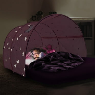 Alvantor Kids Pop Up Bed Tent Playhouse Bed Canopy, Twin, Glow-in-the-dark Printing for 1-12 Years Old