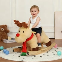 Alvantor Kids Ride-on Rocking Horse Toy Moose with Music & Safety Belt for 1-3 Years