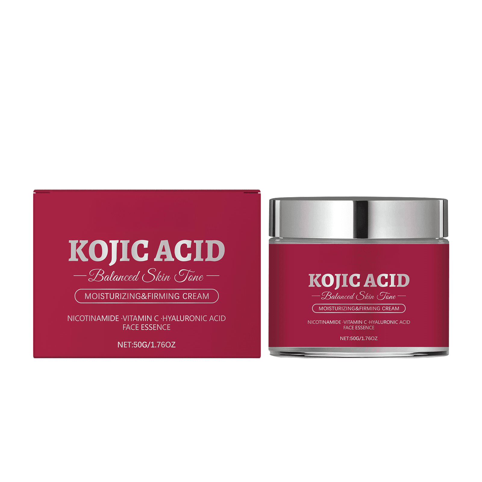 Alvantor Kojic Acid Moisturizing Firming Cream with Vitamin C & Hyaluronic Acid, 1.76oz