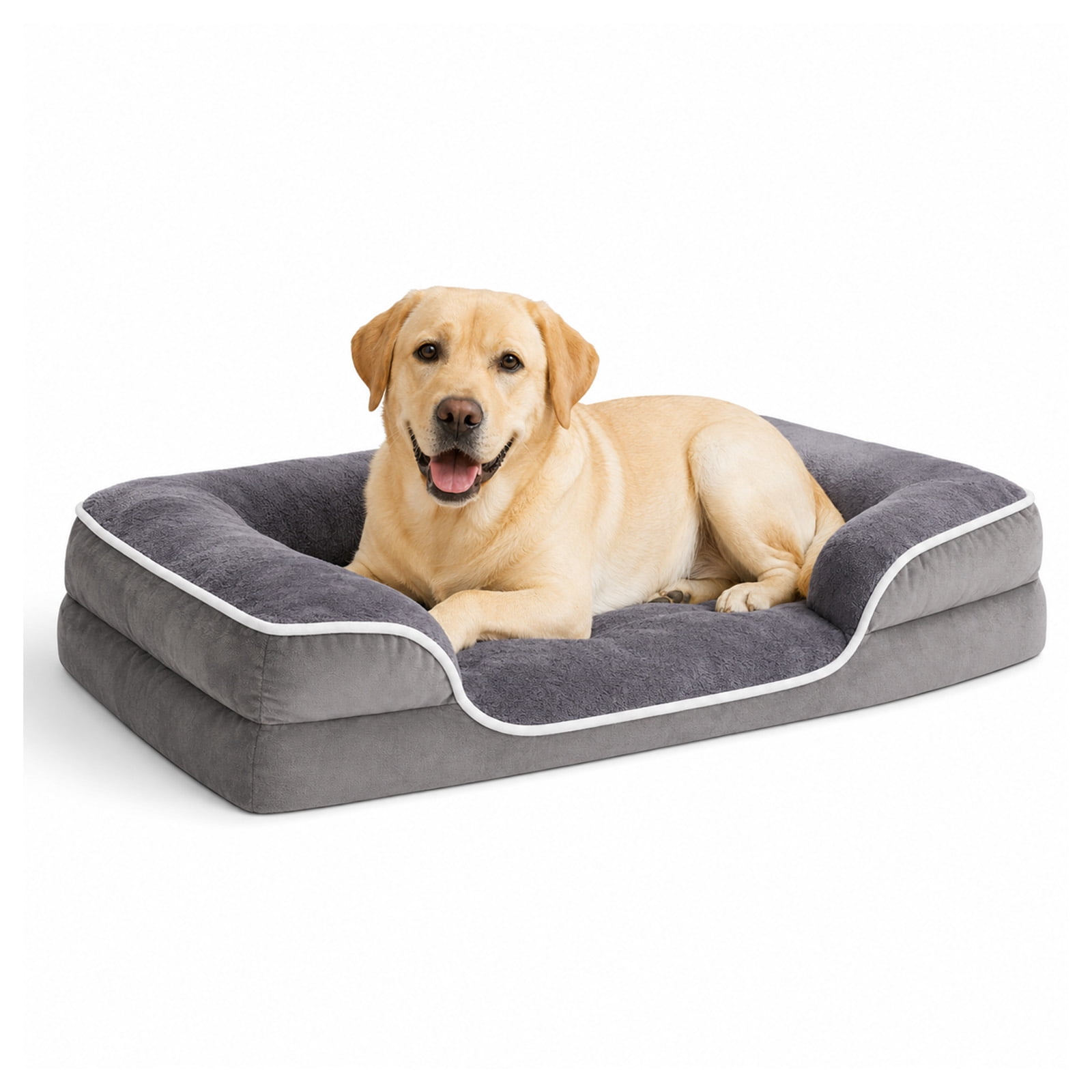Alvantor L/XL Orthopedic Dog Bed for Extra Large Dogs & Cats with Washable Removable Cover Non-Slip Base Waterproof Liner, Pet Bed with Sides