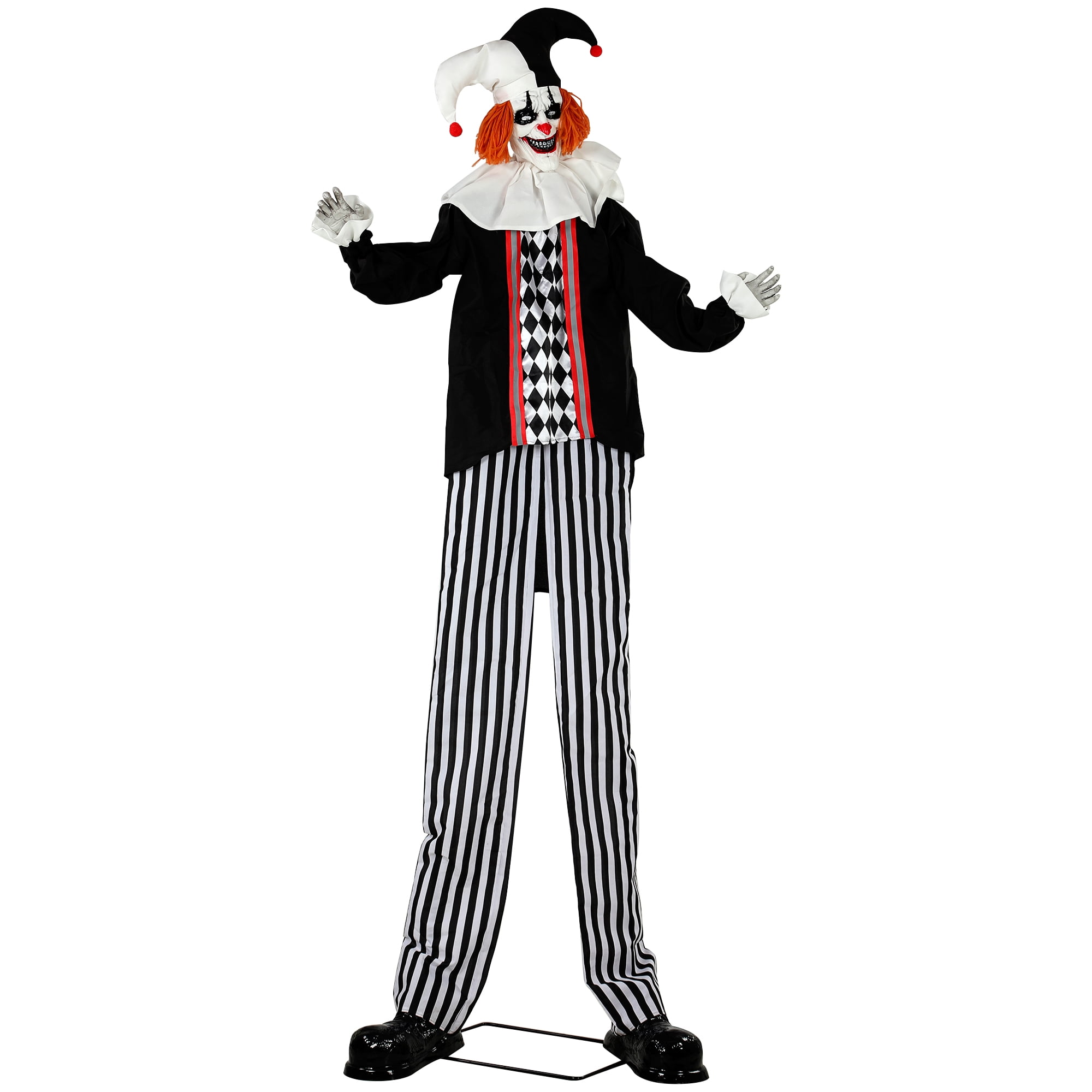 Alvantor Large Inflatable Halloween Decorations Clown LED Yard Decor with Sound Touch Activated Black