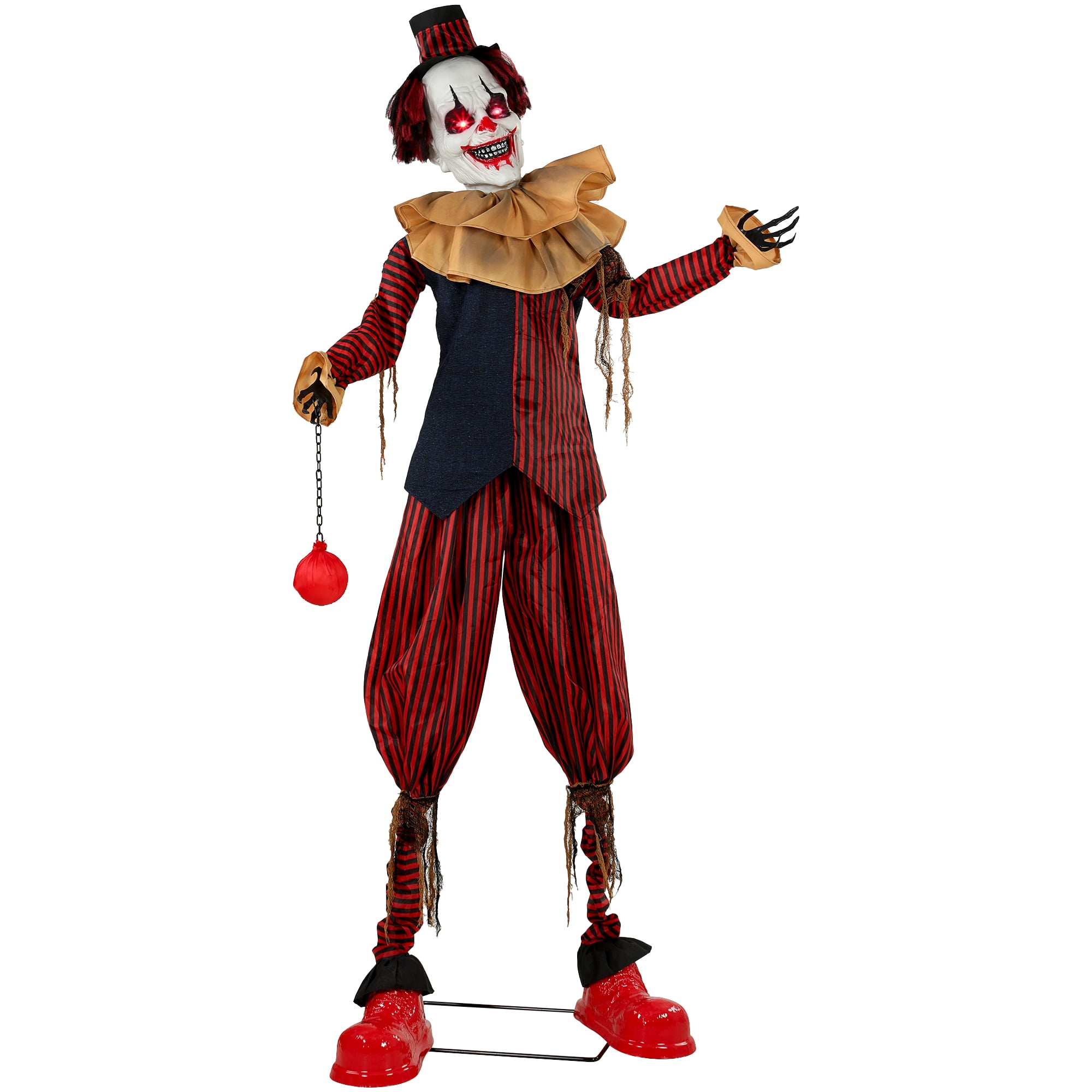 Alvantor Large Inflatable Halloween Decorations Clown LED Yard Decor with Sound Touch Activated Red