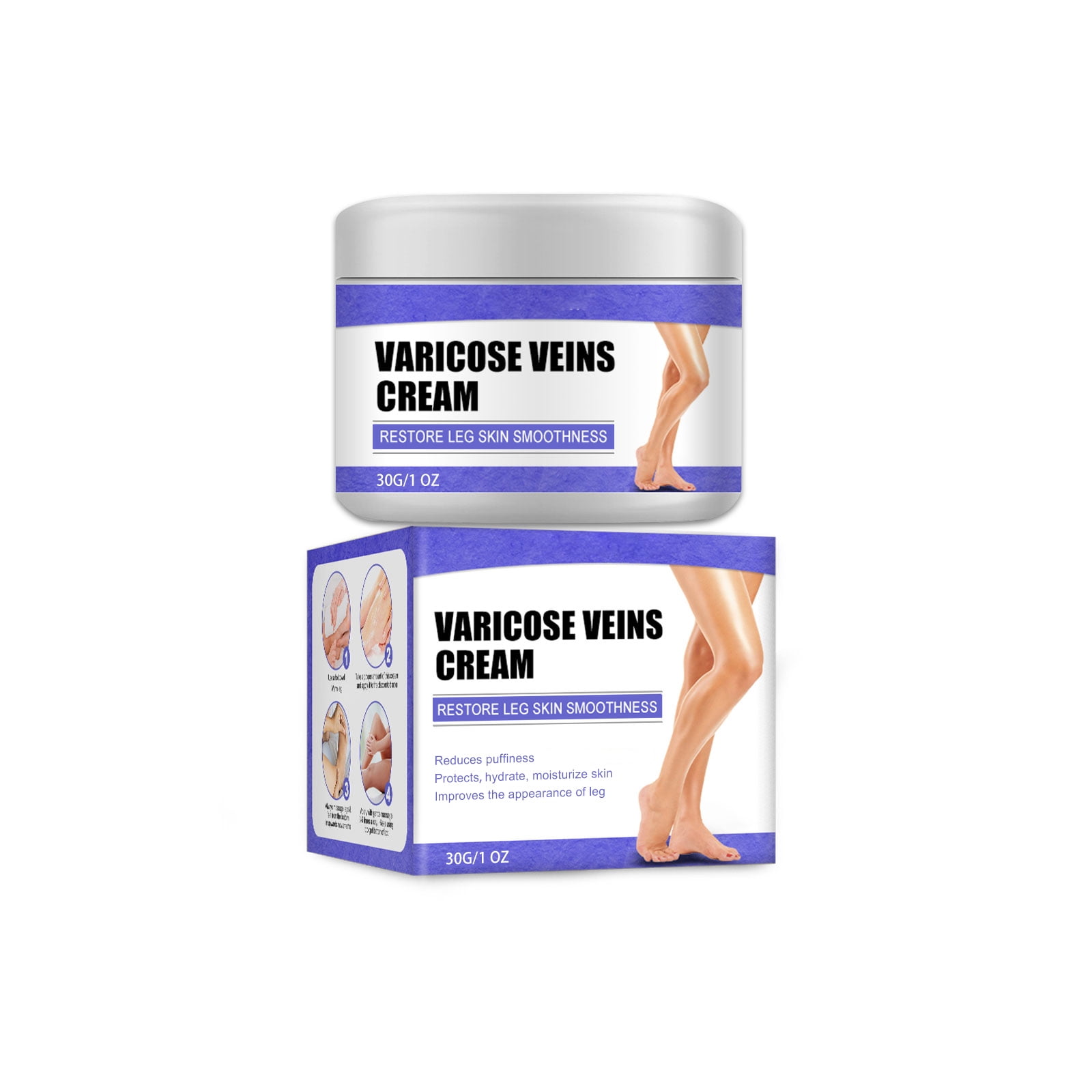 Alvantor Leg Cream for Varicose, Daily Moisturizing Massage Cream for Leg Soreness & Swelling Relief, 1.06oz