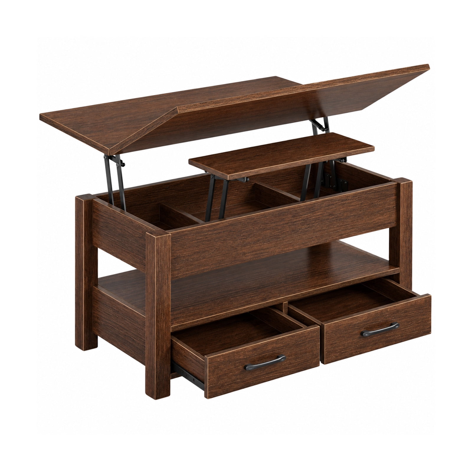 Drawer Splitting Alvantor Split Lift Top Coffee Table with 4 Drawers and Hidden Storage ...