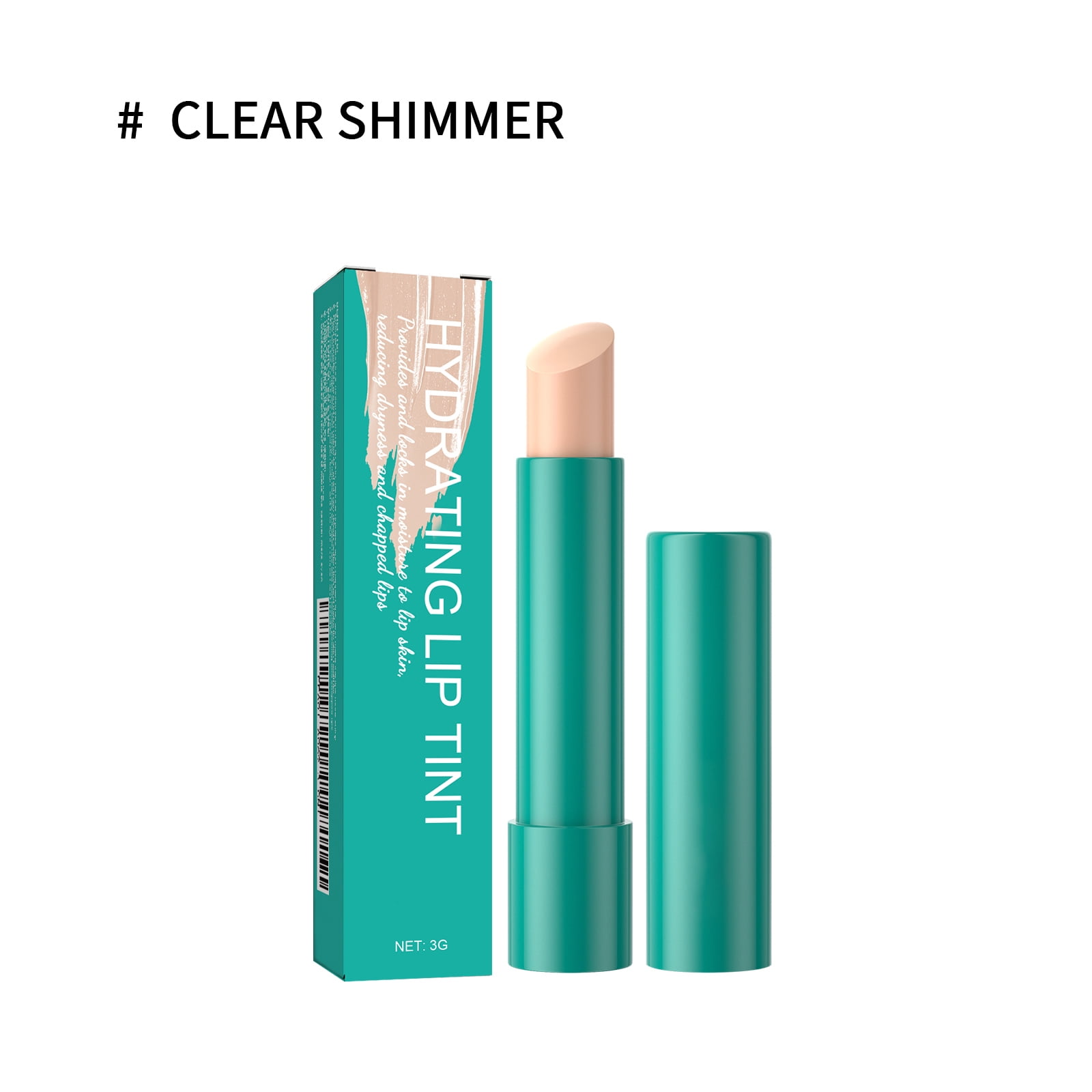 Alvantor Lipstick Shine Hydrating Tinted Lip Balm, Reduce Lip Lines and Smooth Lips, Clear Shimmer 0.1oz