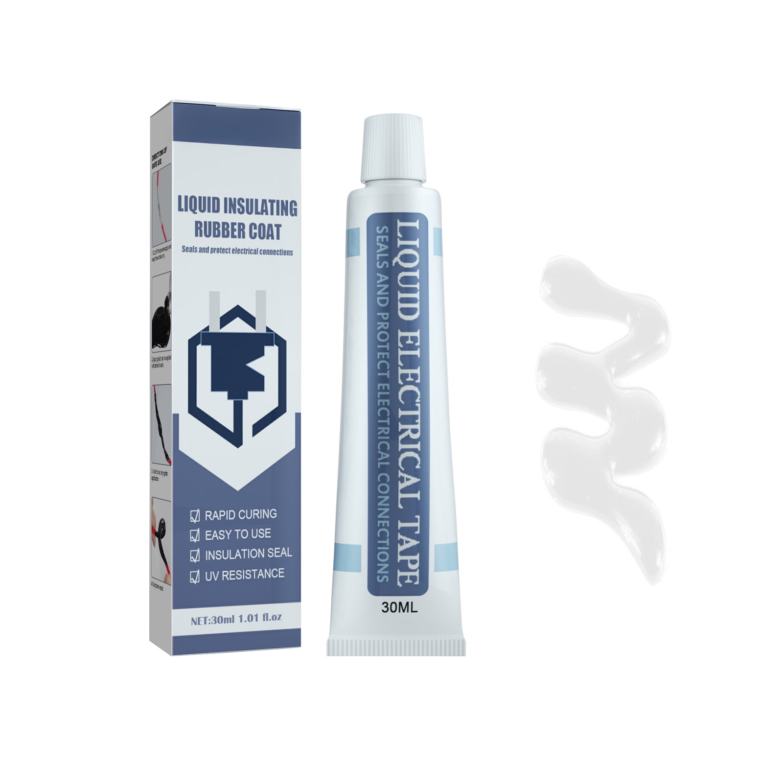 Alvantor White Liquid Electrical Tape Waterproof Insulating Sealant Flame Retardant High Temp Resistant 1.01 fl oz