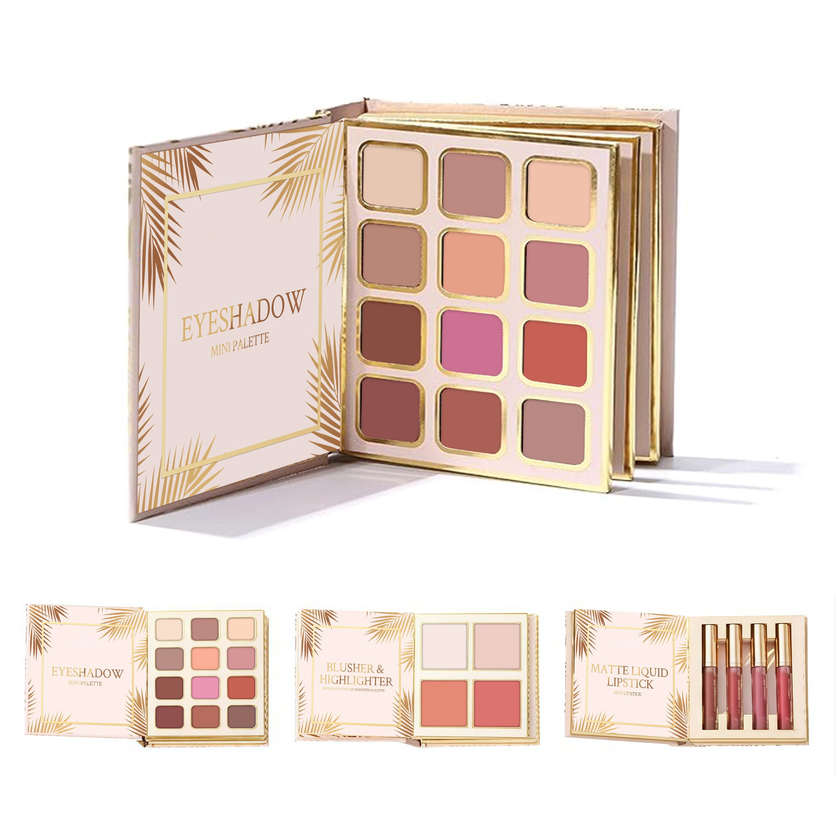 Alvantor Warm Matte Makeup Palette - Foldable Travel Comprehensive Full Face Set