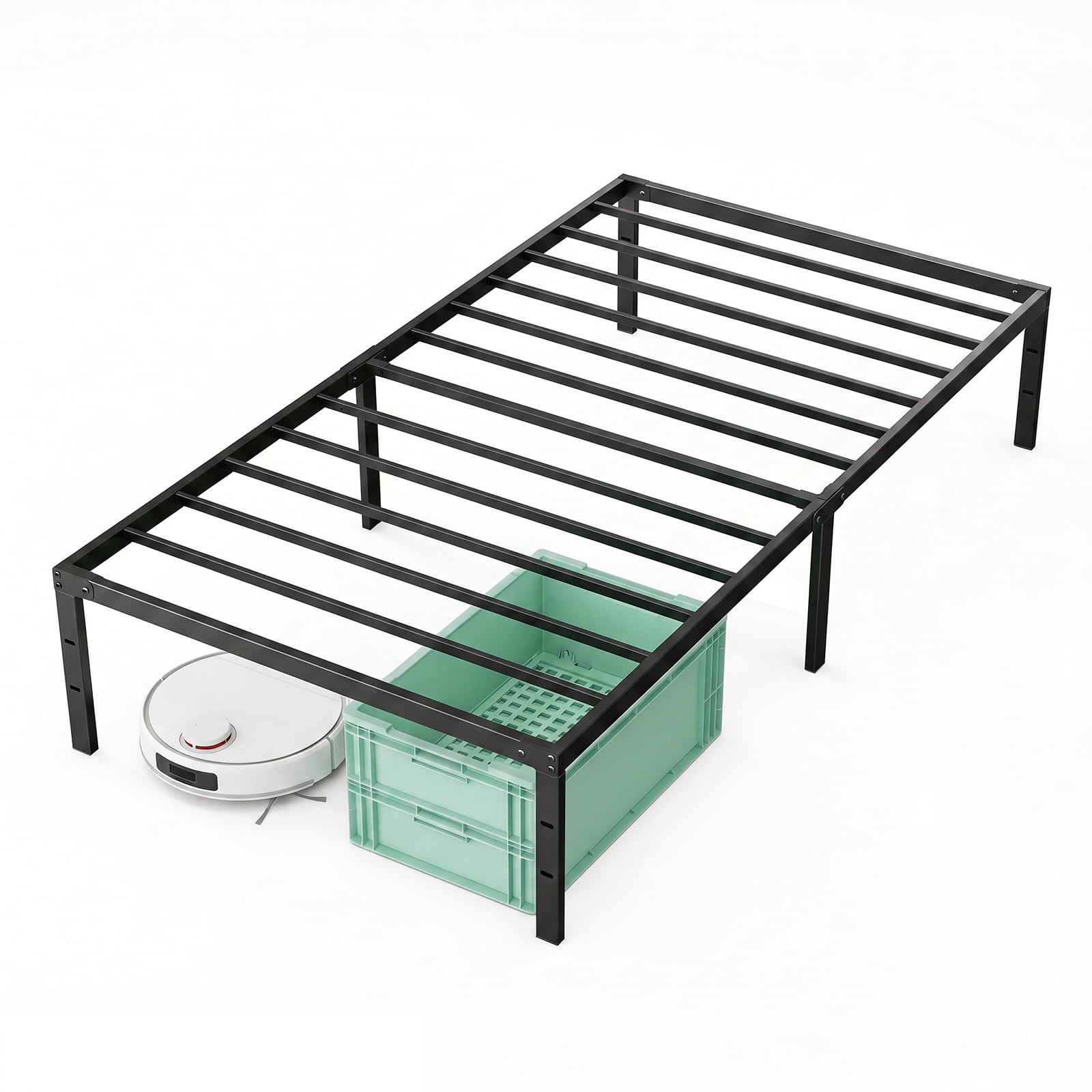 Alvantor Metal Bed Frame 12 inch Tall Sturdy Mattress Foundation with Under-bed Storage
