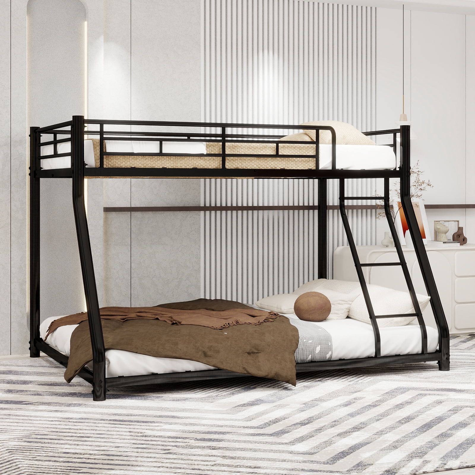 Alvantor Metal Bunk Bed Twin over Full for Kids Teens, Heavy Duty Bunk