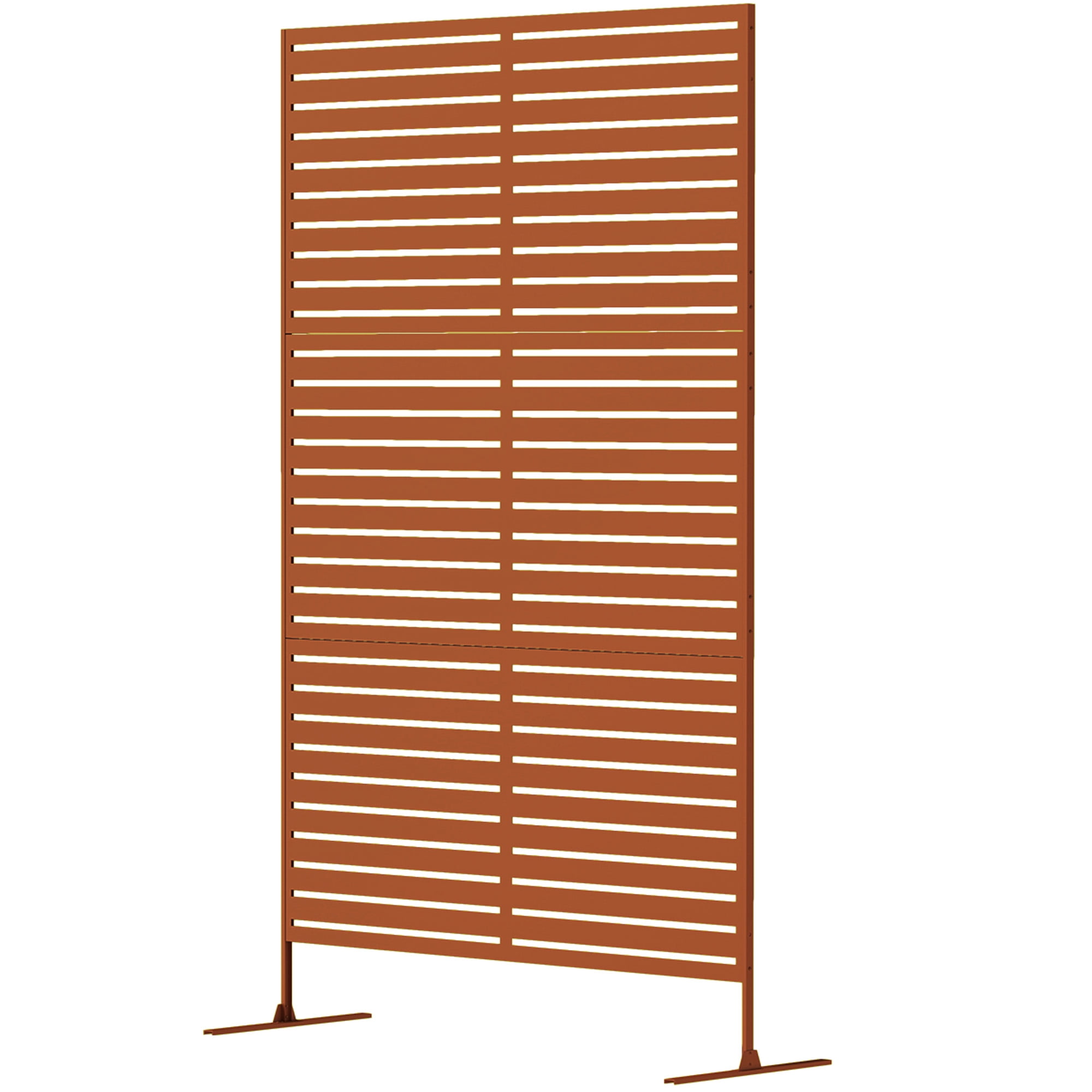 Alvantor 78" H x 48" W Decorative Brown Metal Privacy Screen Fence