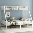 thumbnail image 1 of Alvantor Metal Twin XL over Queen Bunk Bed for Kids and Adults, Heavy Duty Bed Frame with Guardrail White, 1 of 8