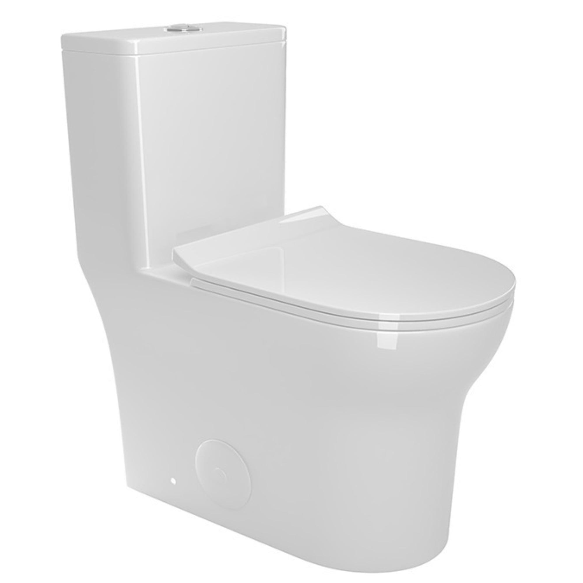 Alvantor One-Piece Toilet 16.3"Height Ceramic Elongated Floor Mounted 1.1/1.6 GPF Toilet White