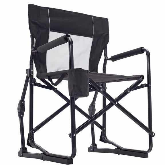 Alvantor Outdoor Folding Rocking Camping Chair, Portable Mesh Lawn Chairs with Comfortable Mesh Backrest, Waterproof Armrests and Sturdy Frame