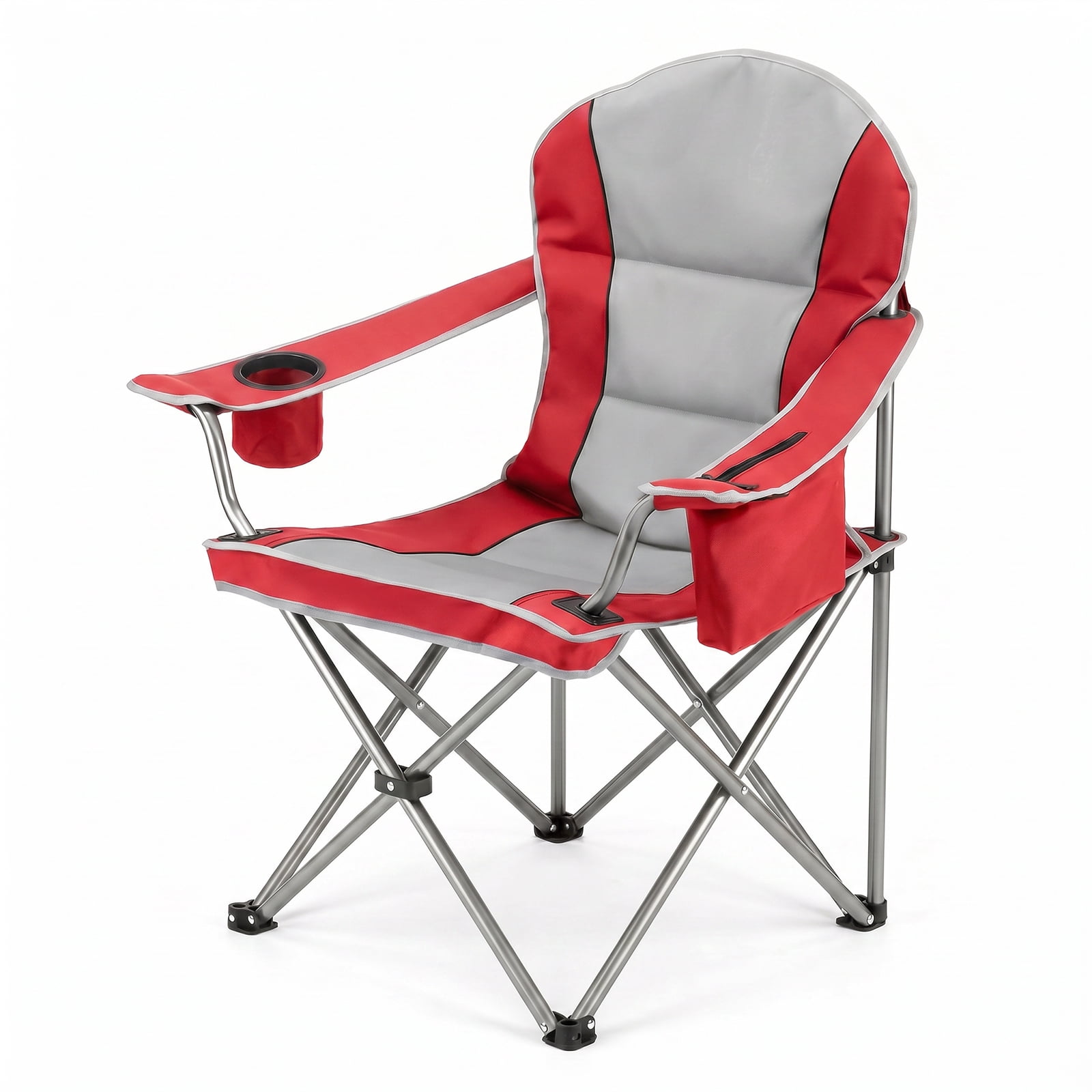 Alvantor Oversized Folding Camping Chair, Heavy Duty Outdoor Chair with Cup Holder Storage and Cooler Bag, 500 LBS, Portable for Outdoor Beach Picnic