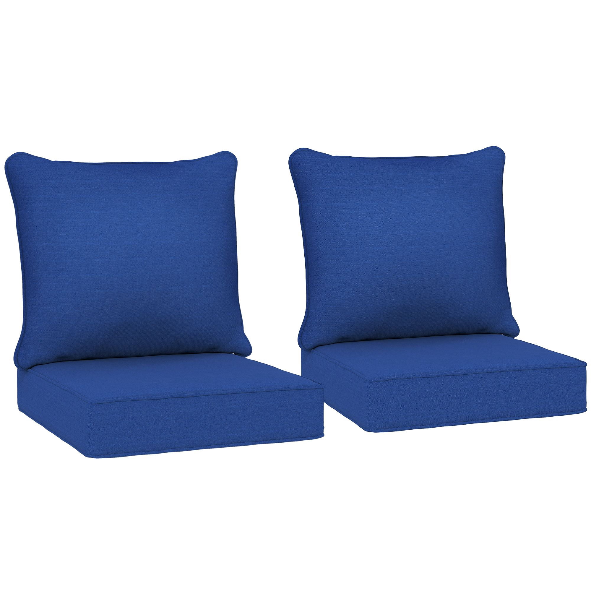 Alvantor Patio Chair Cushions Set of 2 Fade Resistant Seat Replacement Cushion with Backrest Navy Blue