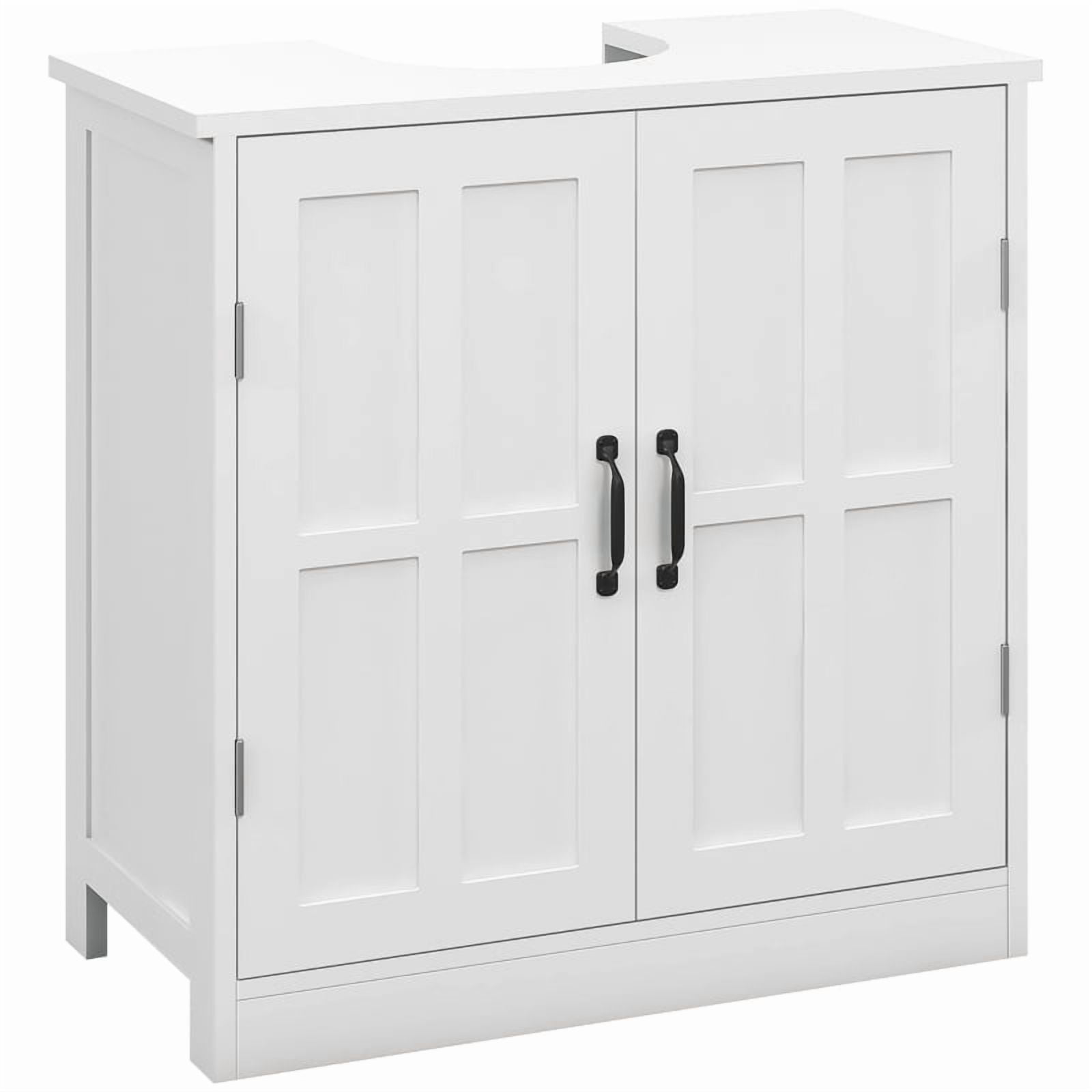 Alvantor Pedestal Sink Storage Cabinet with Adjustable Shelf & Barn Doors for Bathroom 23.6"x11.8"x23.6" White