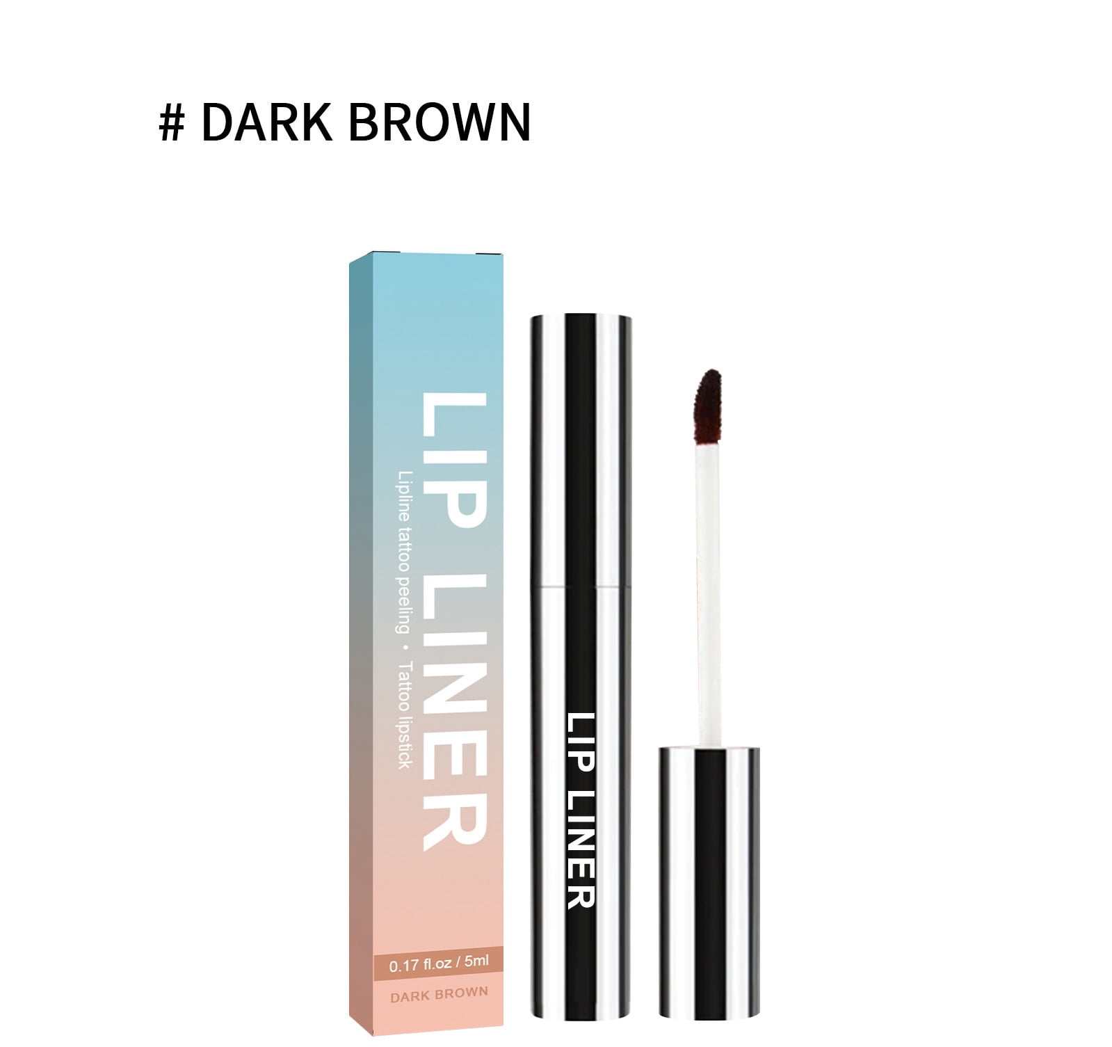 Alvantor Dark Brown Peel Off Lip Liner with Lip Brush 0.17 fl oz