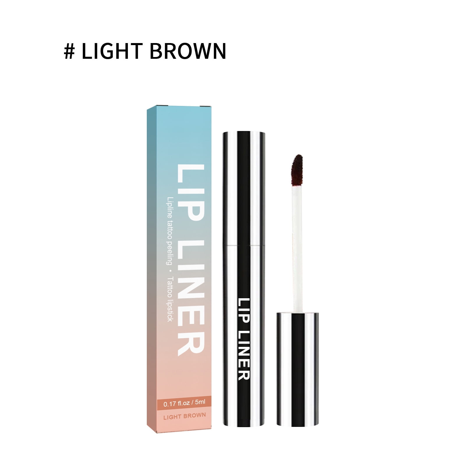 Alvantor Light Brown Peel Off Lip Liner with Lip Brush, 0.17fl.oz