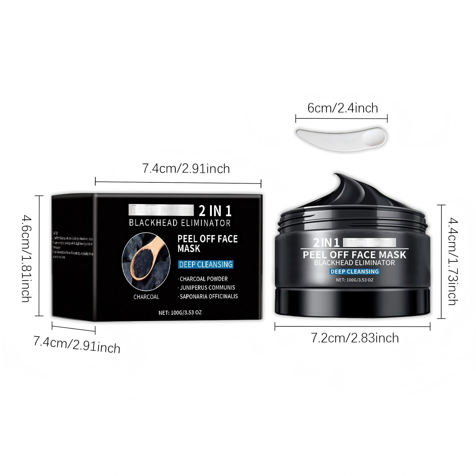 Alvantor Peel Off Face Mask for Cleansing with Bamboo Charcoal, Removes Blackheads, 3.53oz