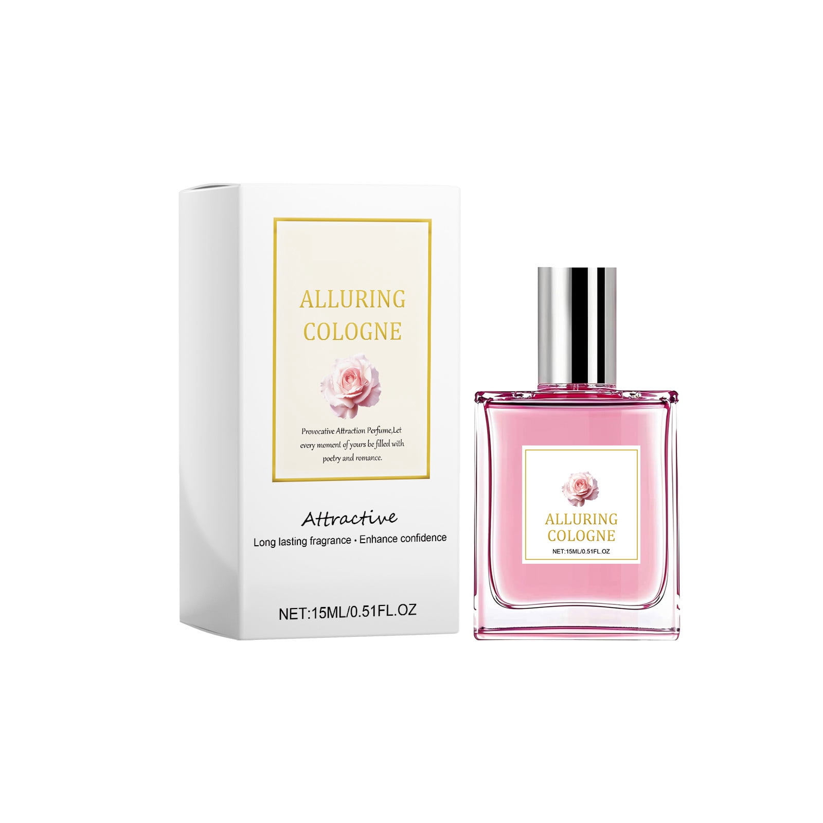 Alvantor Women's Perfume, Rose Fresh Long Lasting Fragrance, 0.51 fl. oz