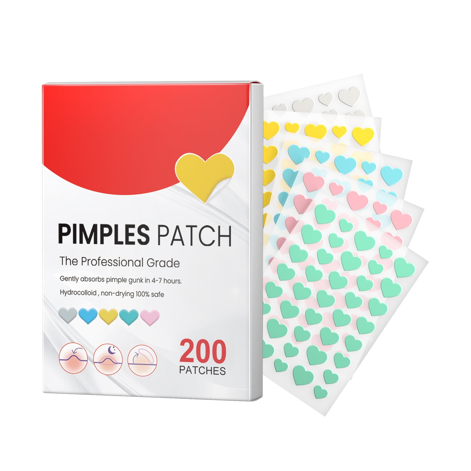 Alvantor Pimple Patches for Face with Tea Tree, Hydrocolloid Acne, Hurt Zit Covers, 200 Count