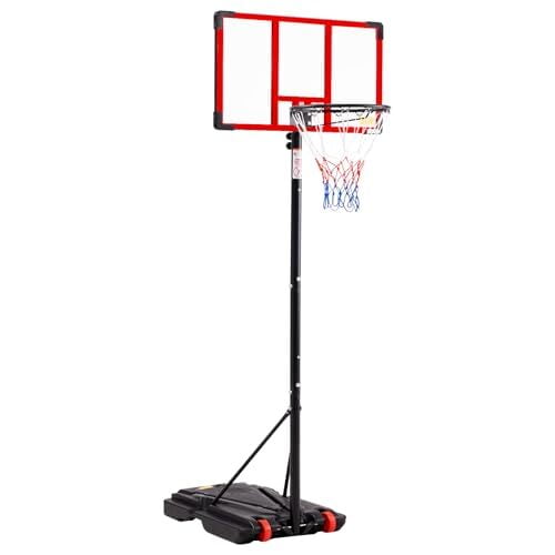 Alvantor Portable Basketball Hoop Outdoor, Adjustable Height 5.08-8.53FT, with Wheels & Stable Refillable Base, Easy Setup, Backboard & Rim for Backyard