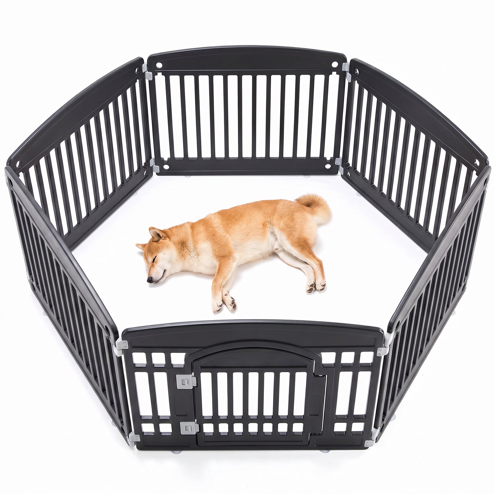 Alvantor Portable Adjustable Dog Playpen - Easy to Clean Indoor and Outdoor Pet Fence