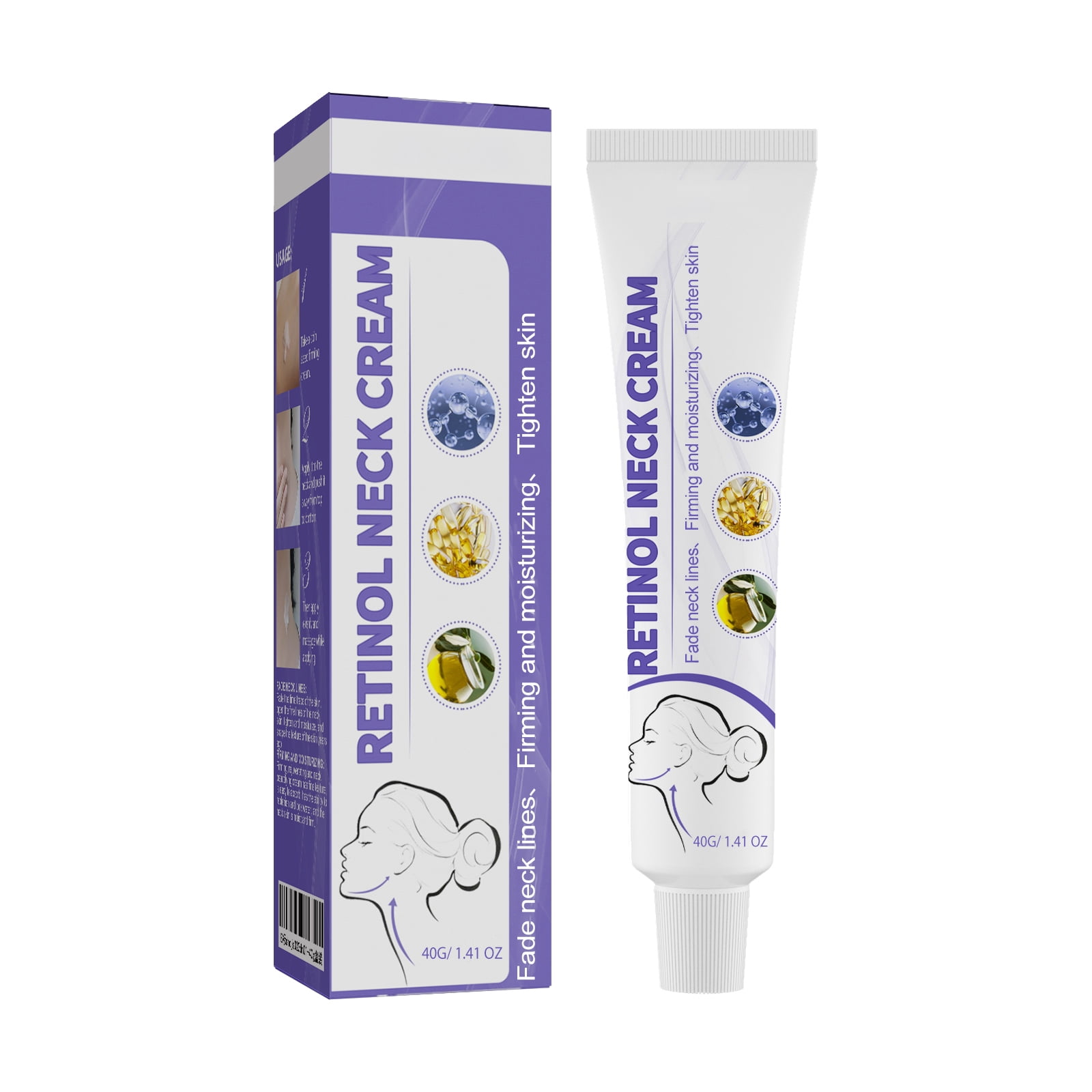Alvantor Retinol Neck Cream for Firming and Fine Line Reduction, Anti-Aging Moisturizer 1.41oz
