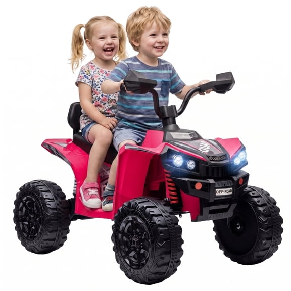 Alvantor Ride on Toys 24V 2 Seater Kids ATV 4 Wheeler with Dual Motors, 43.3"x25.6"x26" Pink