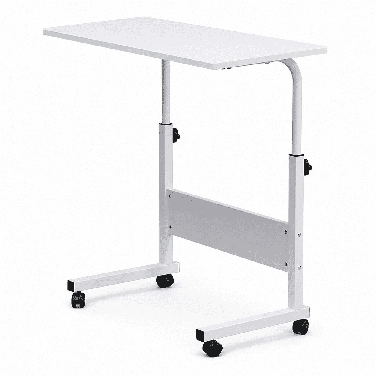 Alvantor Rolling Laptop Table, Height Adjustable, Removable Design, Wheels and Baffle Panel, White, Large, 31.5 x 15.75 in