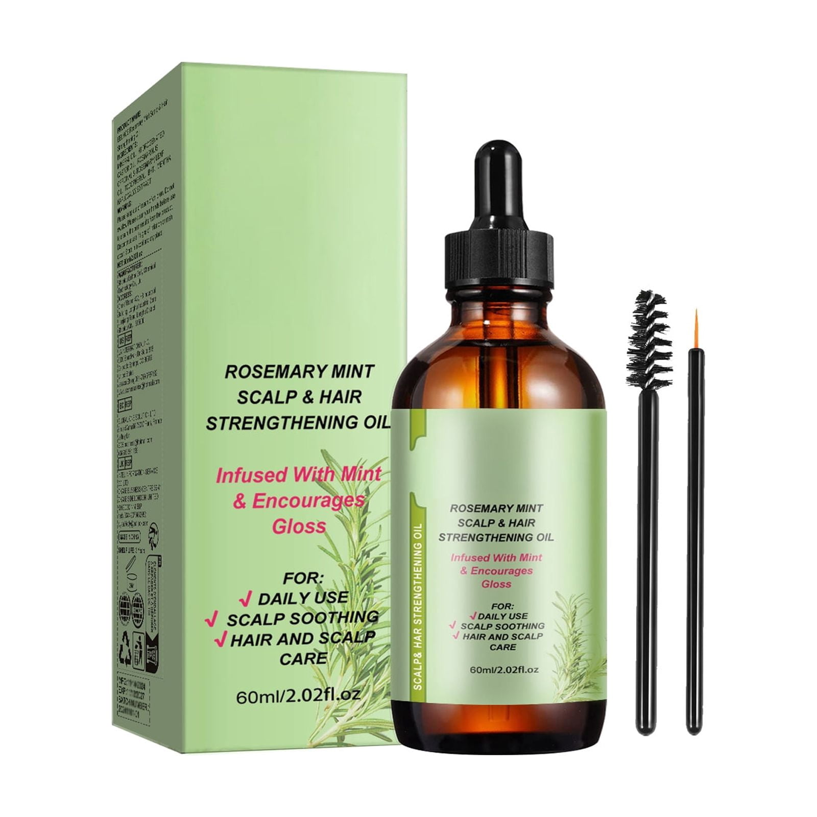 Alvantor Rosemary Hair Oil for Dry, Damaged Hair - Frizz Control and Growth Treatment, 2.02 fl oz