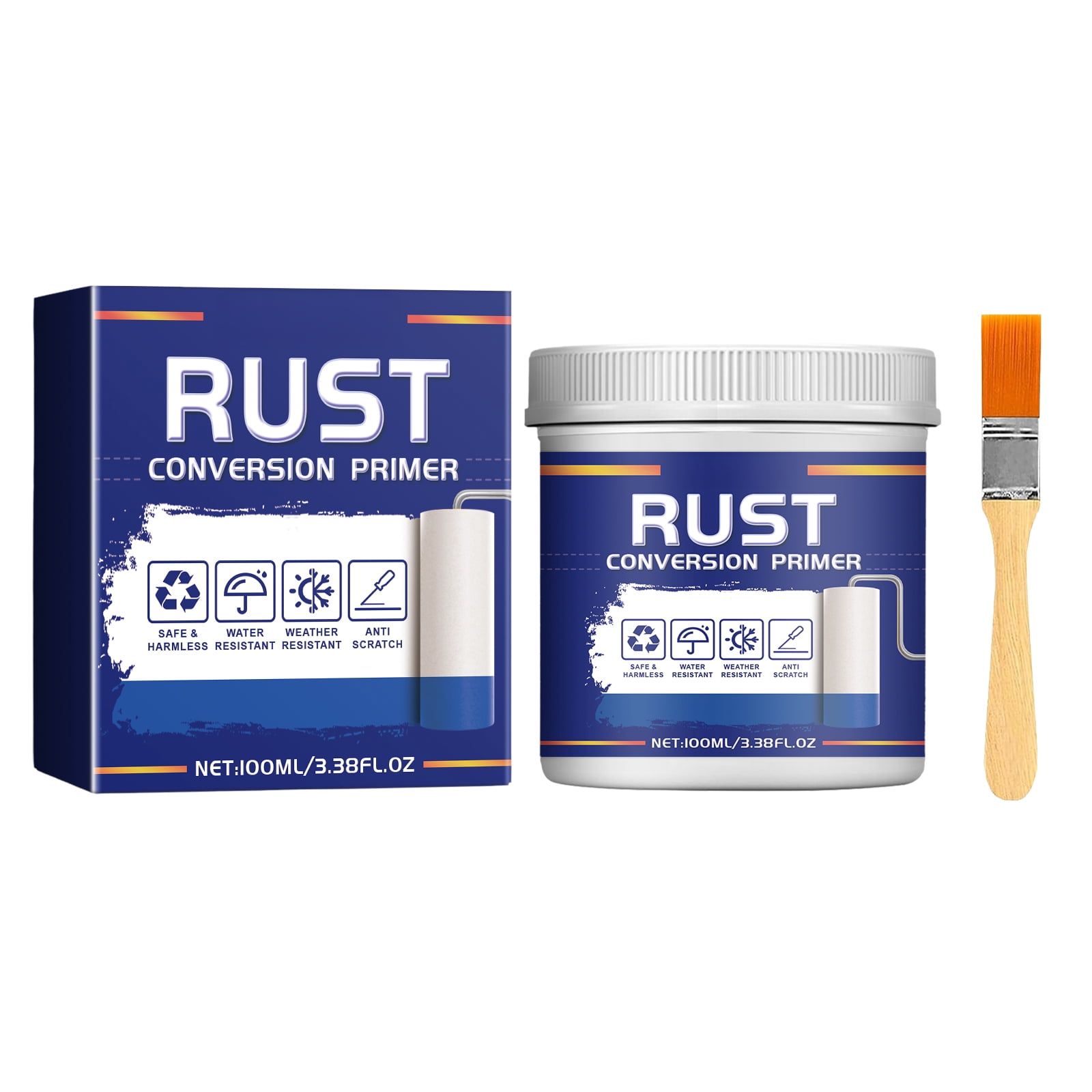 Alvantor Rust Converter & Metal Primer, Water-Based Corrosion Remover for Iron Railings & Brackets, Blue