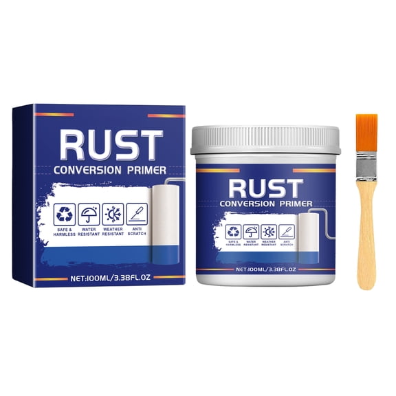 Alvantor Rust Converter & Metal Primer, Water-Based Corrosion Remover for Iron Railings & Brackets, Blue