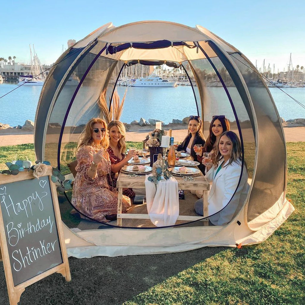 Alvantor Pop Up Screen House Event Camping Tent 10'x10' Beige Instant Outdoor Canopy 1 Room