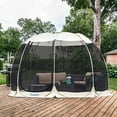 thumbnail image 1 of Alvantor Screen House Room Camping Tent Outdoor Canopy Dining Gazebo Pop Up Sun Shade Shelter 10 Mesh Walls Not Waterproof Beige 15'x15', 1 of 15