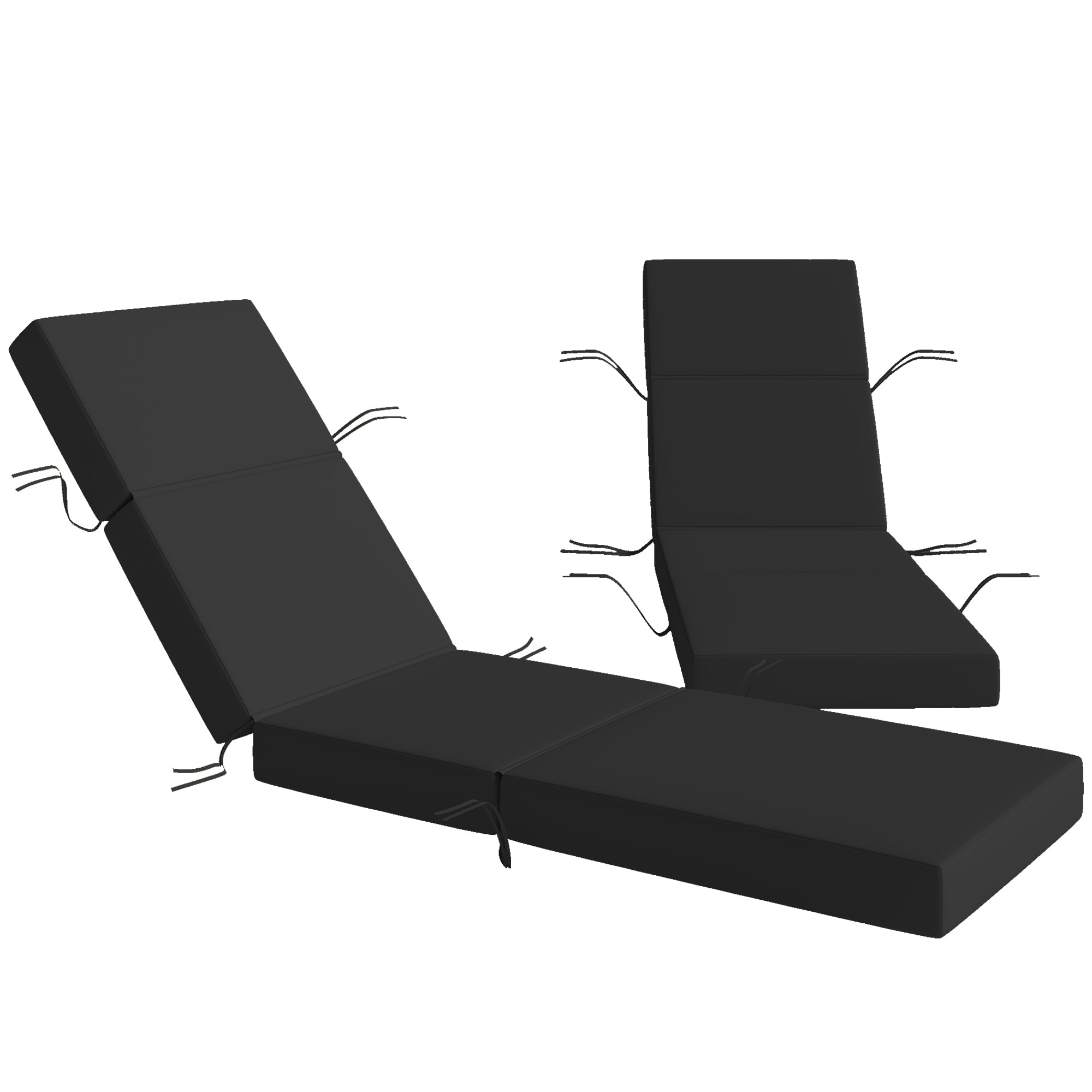 Alvantor Set of 2 Chaise Lounge Cushion 4" Lounge Chair Cushion for Outdoor 21" x 72 ",Gray